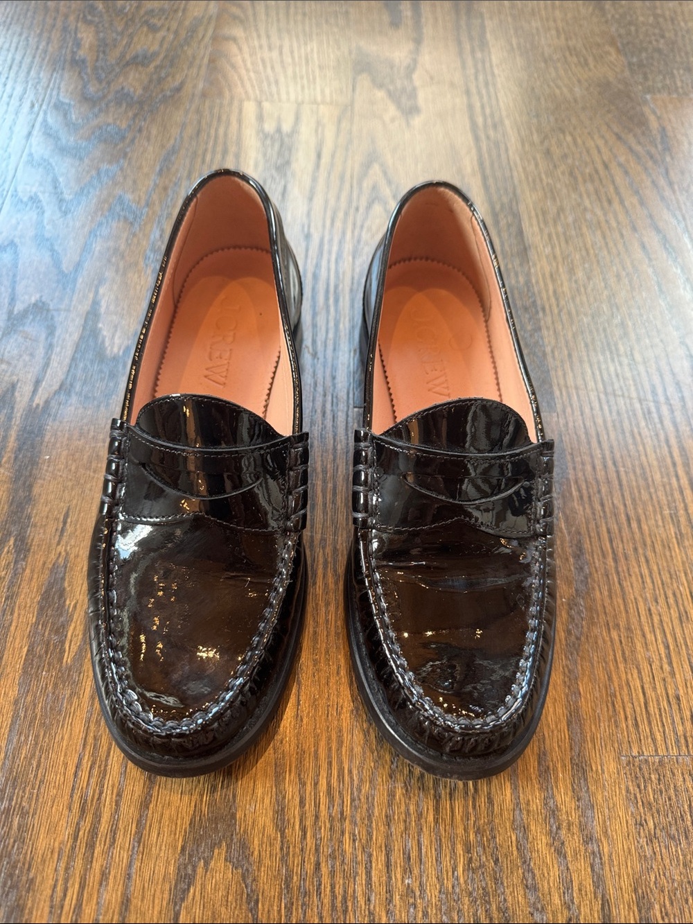 J Crew Women’s Black Patent Leather Penny Loafers